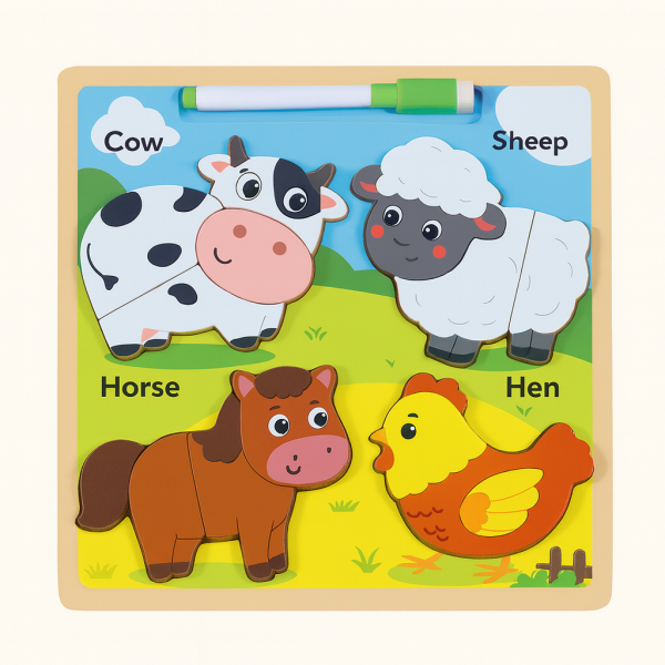 Tablero 2 en 1 Animales Granja