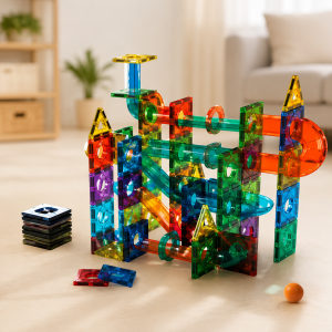 Fichas de construcción magnéticas multicolores